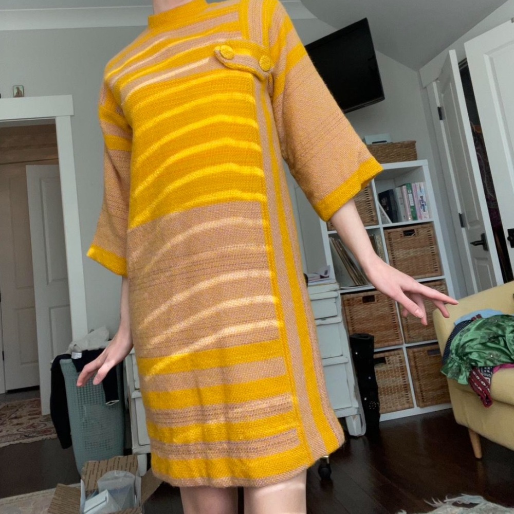 Vintage Wool 60s Shift Dress